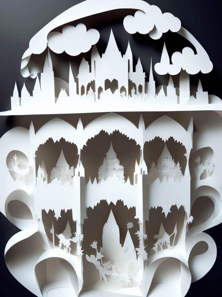 00084-2902703529-KIRIGAMI style kirigami white castle on a giant paper kirigami cloud, symmetrical, complex kirigami castle, black background.png